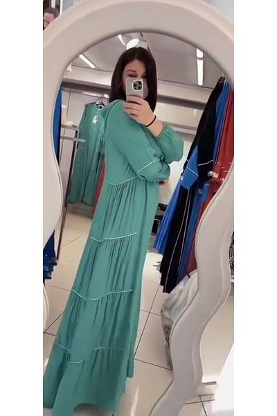 İZZA STYLE Γυναικείο φόρεμα Hijab - Βαμβάκι και κουκούλα