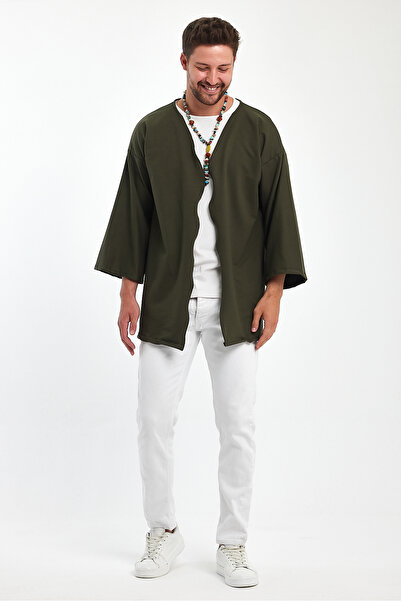 rammers Green Oversize Bohemian Kimono - 2 Thread Fabric