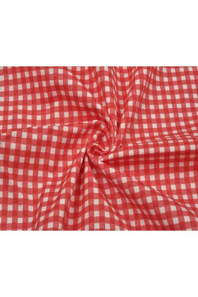 perlina home 2 Wing Background Curtain Gingham Red 200 Cm Short Kitchen Curtain