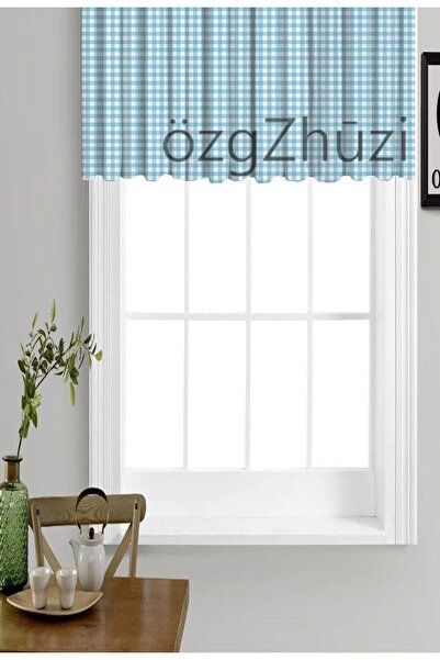 perlina home Mutfak Şıklığı Ekose Desen Farbela Açık Mavi(boy X En)