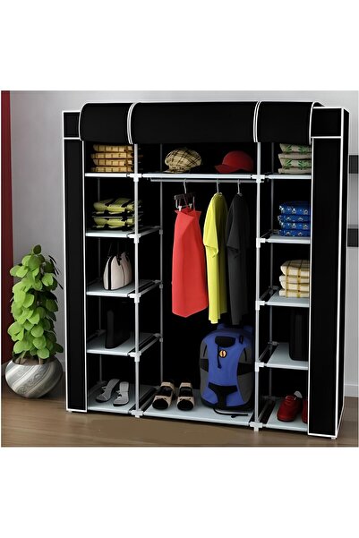 BYMÜHENDİS ByMühendisÇift Yandan Raflı Metal Profilli Bez Gardrop