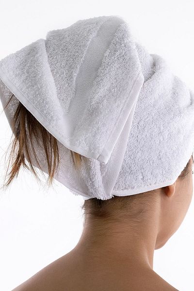 MODELHOME 100% Cotton White Colored Bath Towel and Head Towel Set