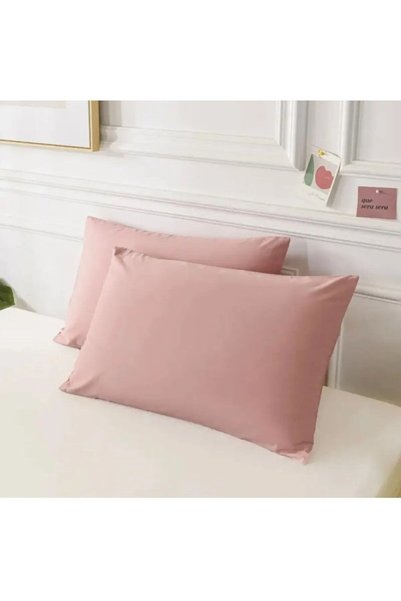 MODELHOME Powder Colored Cotton Fabric Pillow Case with Cover (2 Pieces) 50 X 70 Cm