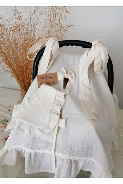 eyma home 100% cotton single layer muslin stroller cover and cushion