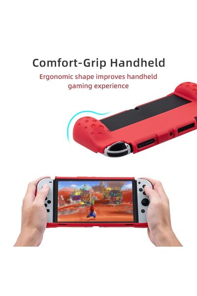 Dobe Nintendo Switch OLED El Destekli Grip Tasarımlı Koruyucu Silikon Kılıf