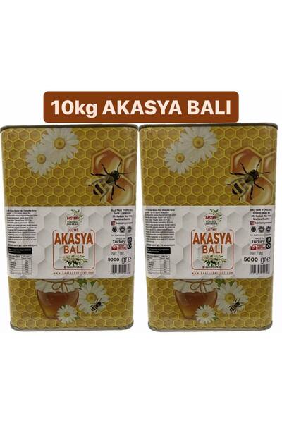 Baştan Yöresel 10kg Teneke Akasya Balı (2 Adet 5kg Teneke)