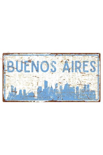 Hayg Equipment Buenos Aires Silüetli Dekoratif Alüminyum Tabela - Buenos Aire...