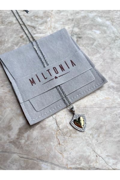 Miltonia Armor Heart Zircon Stone Steel Necklace