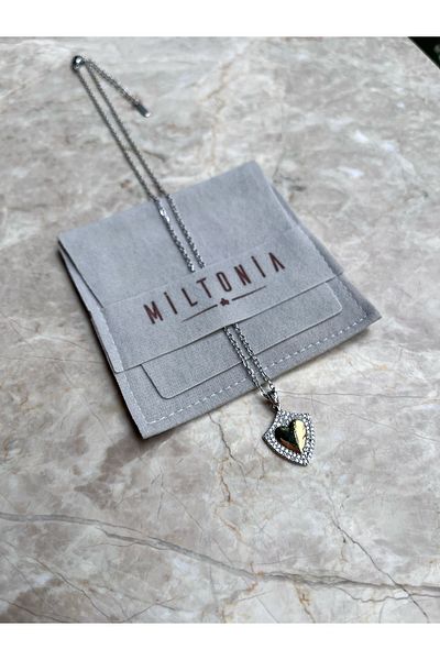 Miltonia Armor Heart Zircon Stone Steel Necklace