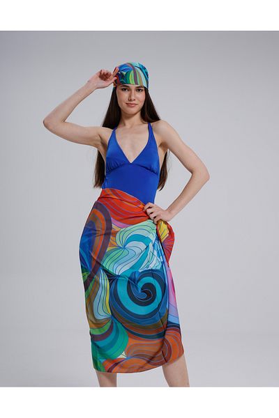 nehir eşarp 95x145 Colorful Marbled Patterned Pareo