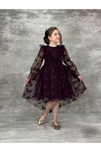 Pumpido Butterfly Girls' Holiday and Graduation Dress
