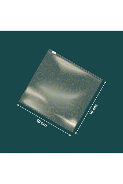 KARGOPEK Hazır Baskılı Gold Renk Fermuarli Kilitli Takı Poseti 10*10 (500 ADET)