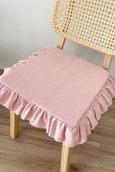RİTMOHOME Βολάν Ροζ Vintage, Country, Bohemian, Ρουστίκ Σκανδιναβικό Μαξιλάρι Καρέκλας