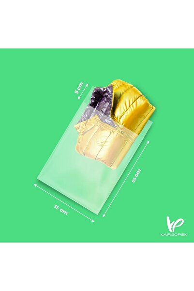 KARGOPEK Seffaf Buzlu Yapiskanli Kargo Poseti 55*65 5 (100 ADET)
