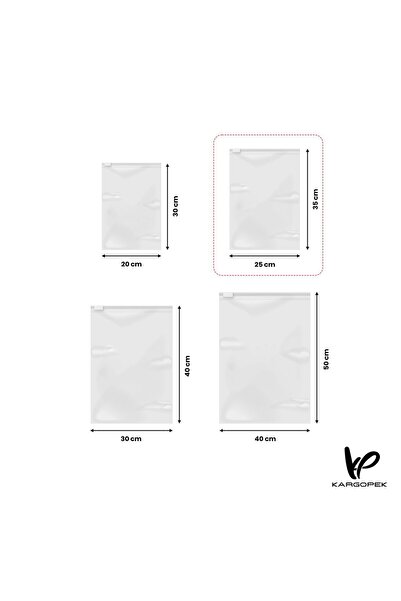 KARGOPEK Baskısız Fermuarlı Seffaf Buzlu Poset 25*35 (100 ADET)