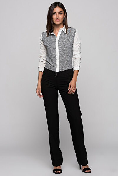 Cotton Mood 117-cm-016-386105 Pocket Satin Piping Garnished Trousers Fume