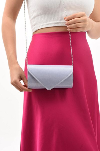 bibags Βραδινή τσάντα φορέματος λουστρίνι λιλά Glitter