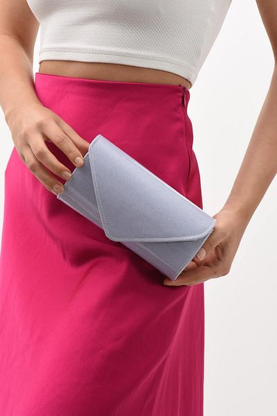 bibags Βραδινή τσάντα φορέματος λουστρίνι λιλά Glitter