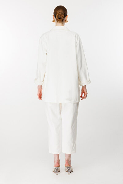 Ghisa White Combination Jacket and Trousers Set - 4YGSTKM3790