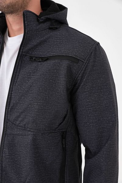 Camp Scoutland Camp456 Outdoor Softshell Ανδρικό παλτό Tactical Anthracite με κουκούλα Fleece Inside