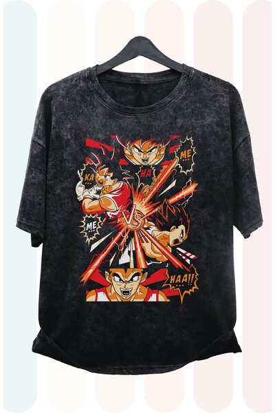 Fuddy Moda Dragon Ball Oversize kroj Štampano majica - unisex anime vintage T...
