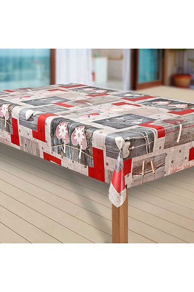 Blue Home Față de masă detașabilă din PVC, căptușită cu fibre Fiesta, anti-alunecare, anti-pete, DESIGN 4523