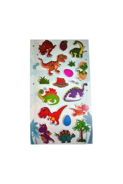 Bluoksweet Dinosaur-6 Puffy Παιδικό Αυτοκόλλητο - Διακοσμητικό Αυτοκόλλητο γι...