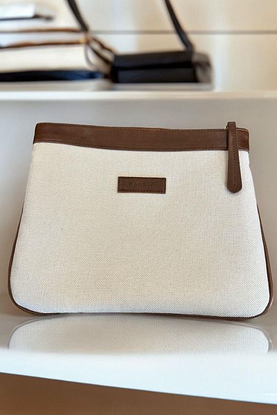 BAHELS Γυναικεία τσάντα Clutch & Clutch σε καφέ καμβά ειδικής σχεδίασης