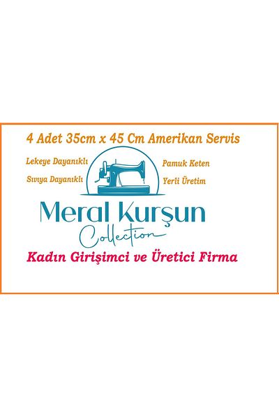 Zeren Home Meral Lead Collection - 4 Pieces of American Service Liquid Resistant 35x45