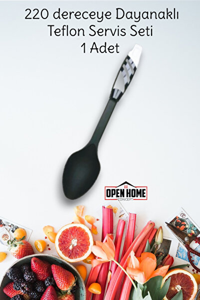 Open Home Concept طقم تقديم من التفلون الأبيض المقاوم للحريق وغير اللاصق، قطعة واحدة، 220 °   ملعقة معكرونة متينة