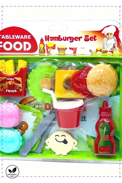 OMZ 1 Hamburger Set on Tray - Educational Montessori Toy for Girls and Boys