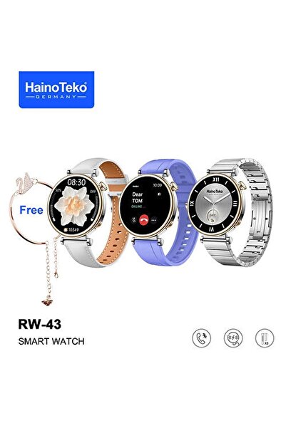 NS Store RW-43 Mini 42mm 2024 Series Kadın Akıllı Saat 3 Kordonlu Flamingo Bi...