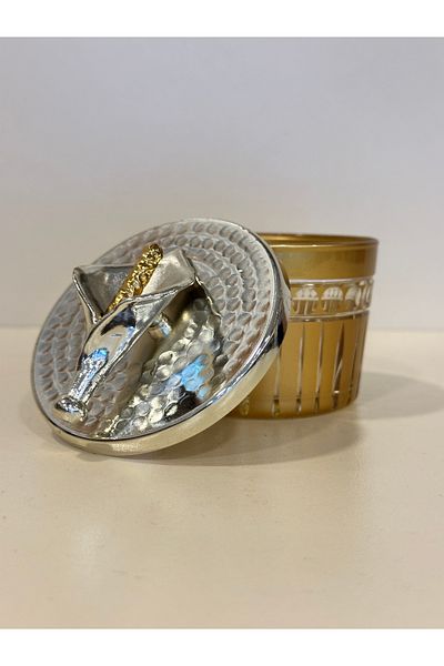 PLUS HOME Gala Model - Sugar Bowl, Silver Lid and Cut Glass