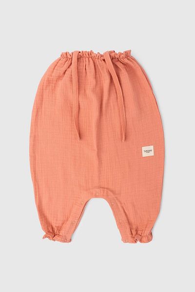 Totzee Muslin Rope Strap Balloon Jumpsuit Coral Color