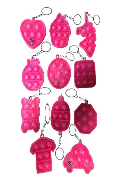 Hyd 25 Pieces Toy Popit Keychain Preschool Gift Birthday Gift Karne Gift
