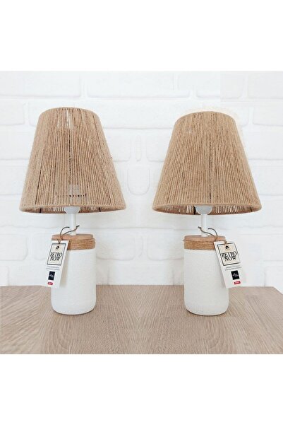 RETRO NOW MYRA SERAMİK CAM AYAKLI 2' Lİ TAKIM ABAJUR