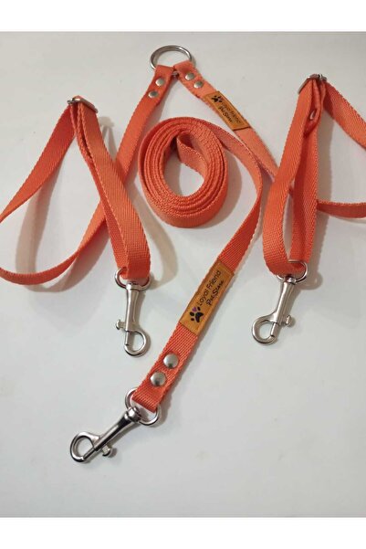 Loyal Friend Store Köpek Ikili Sevk Kayışı Ve 1.50cm Lik Gezdirme Kayışı Turuncu Ufak Ve Orta Irklar Için