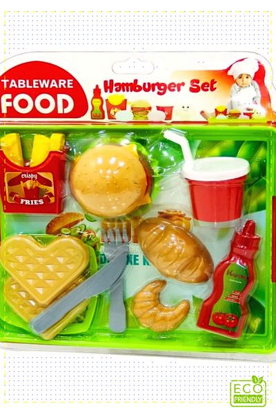 OMZ 1 Hamburger Set on Tray - Educational Montessori Toy for Girls and Boys