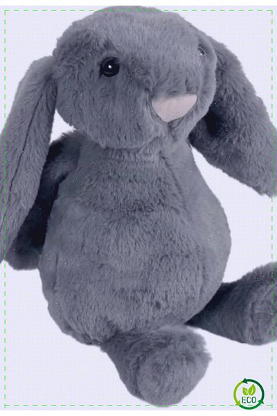 OMZ Gray Rabbit Plush Sleeping Companion - 34cm, 1 Piece, Educational Montessori Toy for Boys and Girls