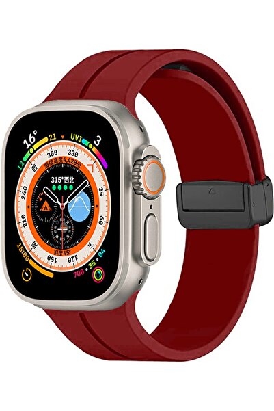Dolia Apple Watch Ultra 49mm Compatible Cord Silicone Metal Magnet Buckle Zore Krd-84 Strap
