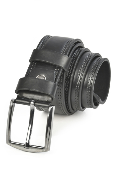 DeepSEA Curea pentru bărbați cu broderie neagră - piele artificială mată de 4...
