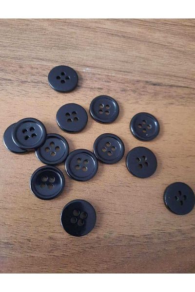 İMREN AKSESUAR Pantaloni și Cămașă 1,5 Cm Buton Negru 1 Pachet 20 Bucăți