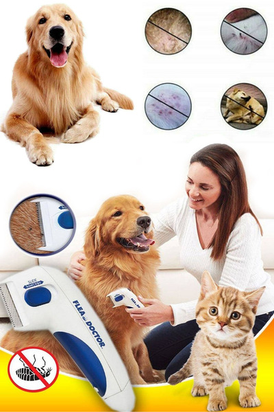 QNİAY Flea Doctor Kedi ve Köpekler için 16,5cm Pilli Pire Tarağı Pire Bit Tem...