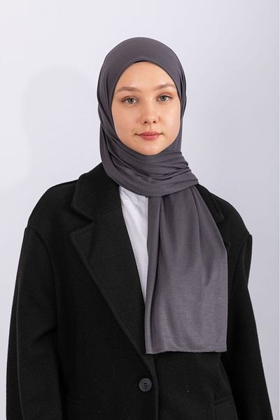 hijabchi Combed Cotton Shawl Jersey Shawl - Smoke