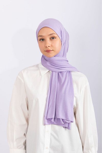 hijabchi Şal din bumbac pieptănat Jersey Şal - Lavandă