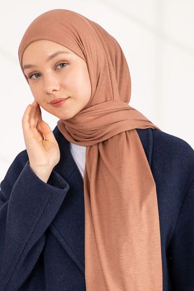 hijabchi Χτενισμένο βαμβακερό σάλι Τζέρσεϊ - Σεπτέμβριος