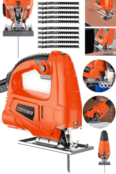 STEİNER Alman 4000 W Sjs Metal Şanzıman 6 Kademe Devirli Bakır Sargılı Dekupaj Testere Makinesi 10 Uç