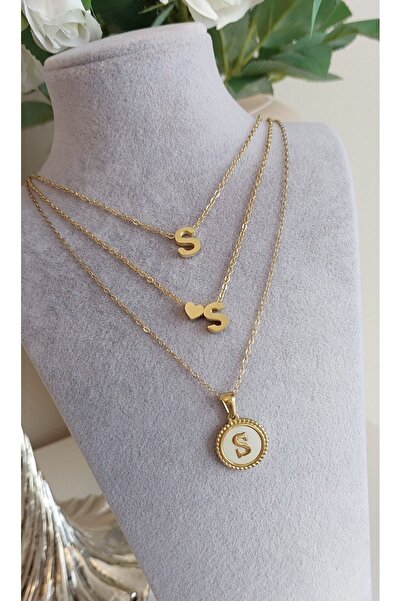 Atölye Eliz Baş Harfi Ben Çelik Kolye-s