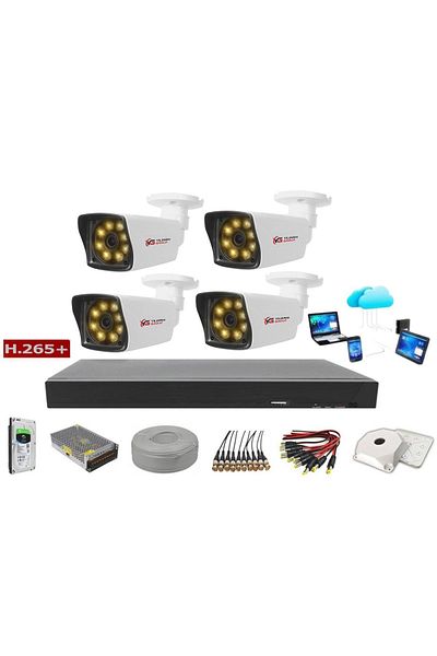 YILDIRIMGROUP Yıldırım Group 4-Piece 5mp Sony Lens+h265 Recorder Full Pack