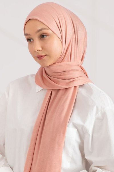 hijabchi Combed Shawl Jersey Shawl - Dark Salmon
